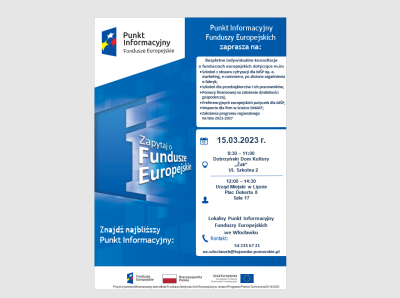 Punkt Informacyjny Funduszy Europejskich  spotkania logo