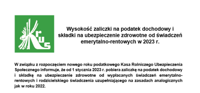 Wysokość zaliczki na podatek dochodowy i składki na ubezpieczenie zdrowotne od świadczeń emerytalno-rentowych w 2023 r. - infografika