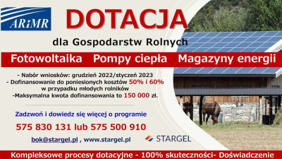 DOTACJA DLA GOSPODARSTW ROLNYCH