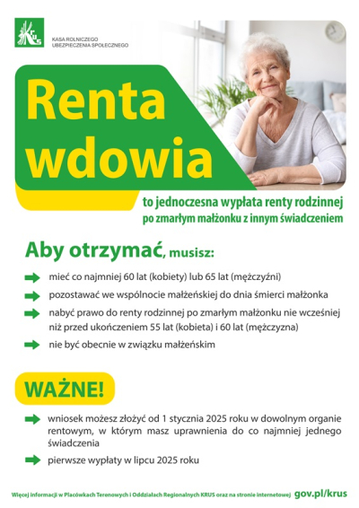 Renta wdowia - od lipca 2025 r. wdowy i wdowcy uzyskają możliwość pobierania zbiegu świadczeń wg nowych zasad