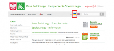 Podstrona KRUS dla obywateli Ukrainy