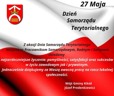 27 maja Dzień Samorządu Terytorialnego - życzenia