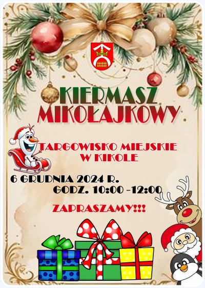 Kiermasz Mikołajkowy na Targowisku Miejskim w Kikole