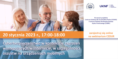 Webinar CEDUR dla seniorów 20.01.2023 - grafika